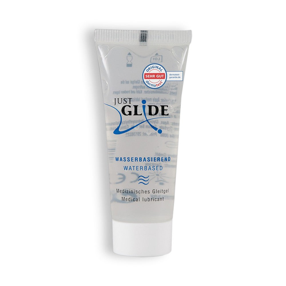 LUBRIFICANTE À BASE DE ÁGUA JUST GLIDE 20ML - Lust Sexshop