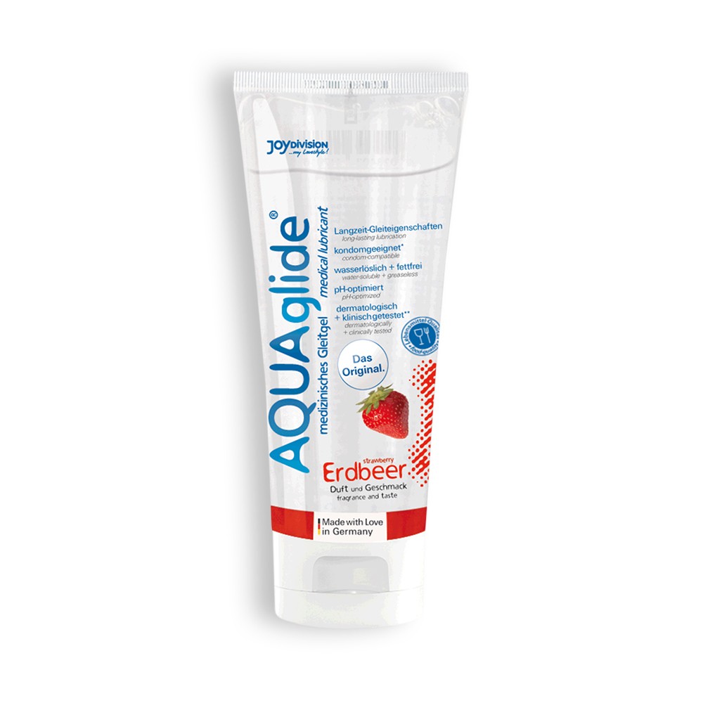 LUBRIFICANTE AQUAGLIDE MORANGO 100ML - Lust Sexshop