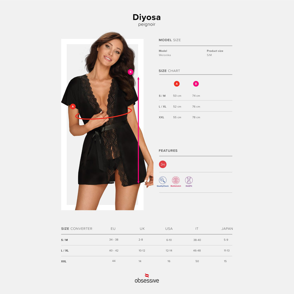 ROBE DIYOSA OBSESSIVE PRETO - Lust Sexshop