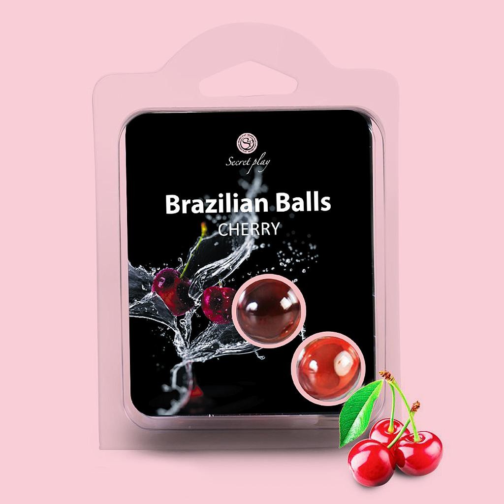 BOLAS LUBRIFICANTES BEIJÁVEIS BRAZILIAN BALLS SABOR A CEREJA 2 X 4GR - Lust Sexshop