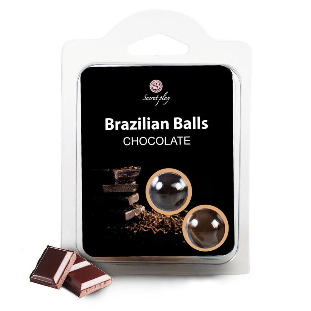 BOLAS LUBRIFICANTES BEIJÁVEIS BRAZILIAN BALLS SABOR A CHOCOLATE 2 X 4GR - Lust Sexshop