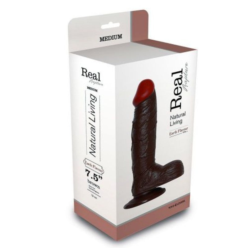 DILDO REALÍSTICO REAL RAPTURE EARTH FLAVOUR 7.5'' NEGRO - Lust Sexshop