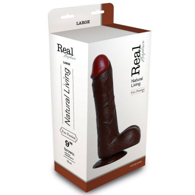 DILDO REALÍSTICO REAL RAPTURE FIRE PASSION 9'' NEGRO - Lust Sexshop