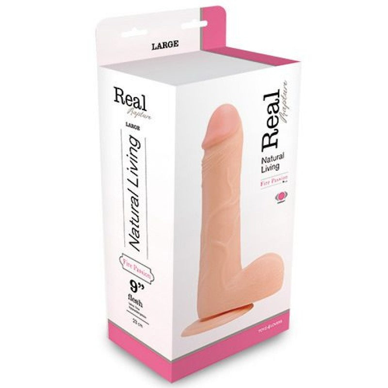 VIBRADOR REALÍSTICO REAL RAPTURE FIRE PASSION 9'' BRANCO - Lust Sexshop