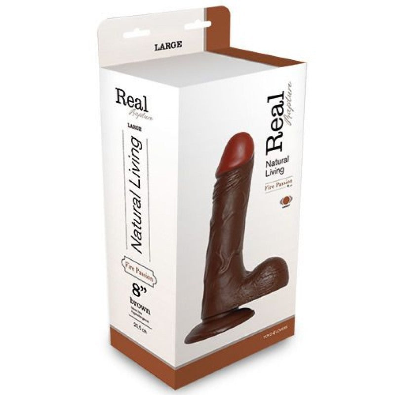 VIBRADOR REALÍSTICO REAL RAPTURE FIRE PASSION 8'' NEGRO - Lust Sexshop