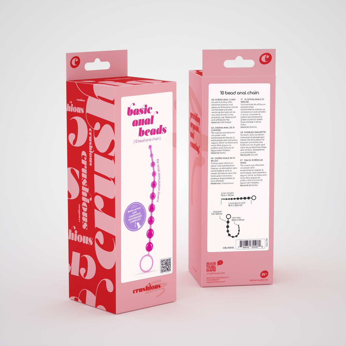 CADENA ANAL DE 10 BILLES CRUSHIOUS ROSA