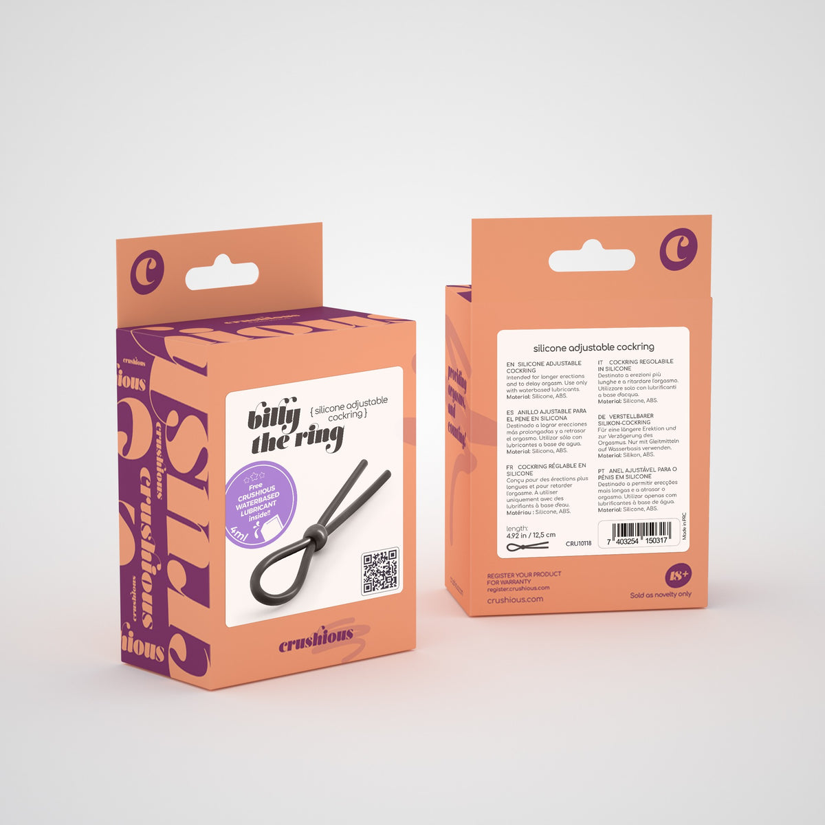 ANEL DE SILICONE AJUSTÁVEL PARA O PÉNIS BILLY THE RING CRUSHIOUS - Lust Sexshop