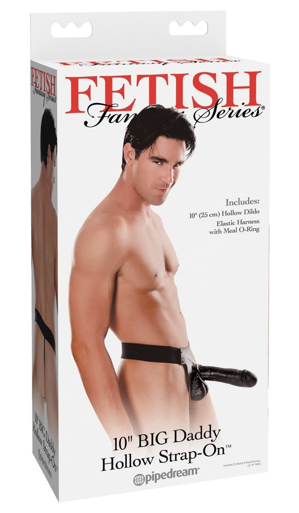 STRAP-ON OCO 10'' BIG DADDY HOLLOW FETISH FANTASY SERIES PRETO - Lust Sexshop