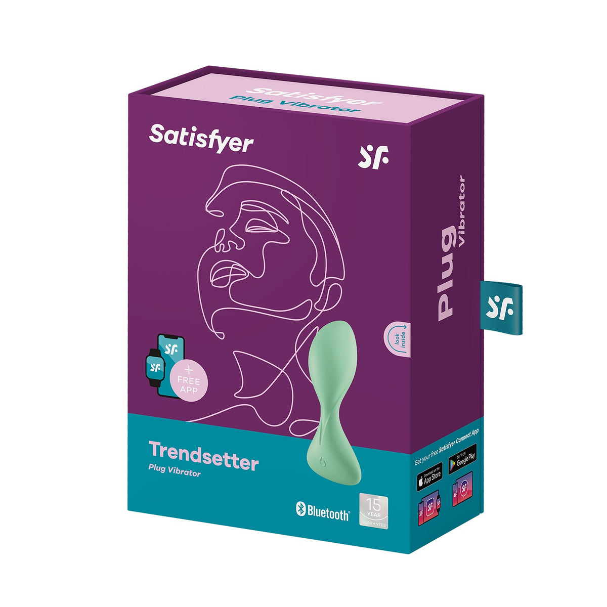 VIBRADOR ANAL TRENDSETTER COM APP SATISFYER VERDE