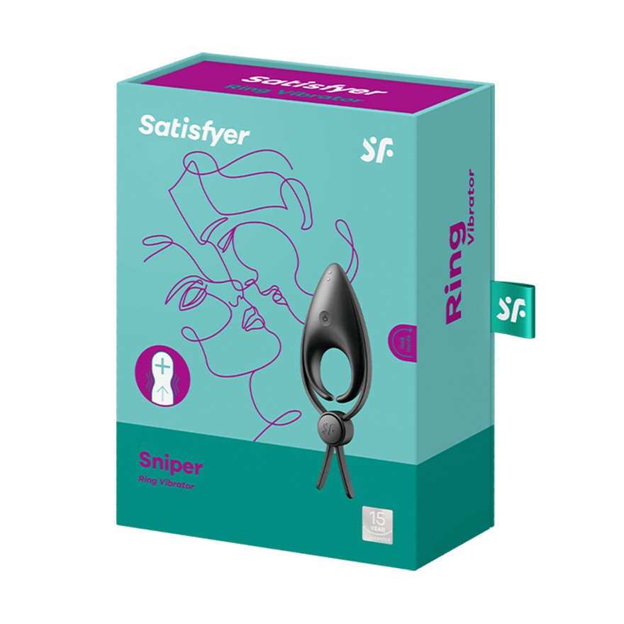 ANEL VIBRATÓRIO SNIPER SATISFYER PRETO - Lust Sexshop