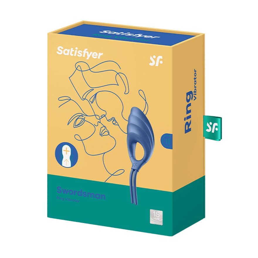 ANEL VIBRATÓRIO SWORDSMAN SATISFYER AZUL - Lust Sexshop