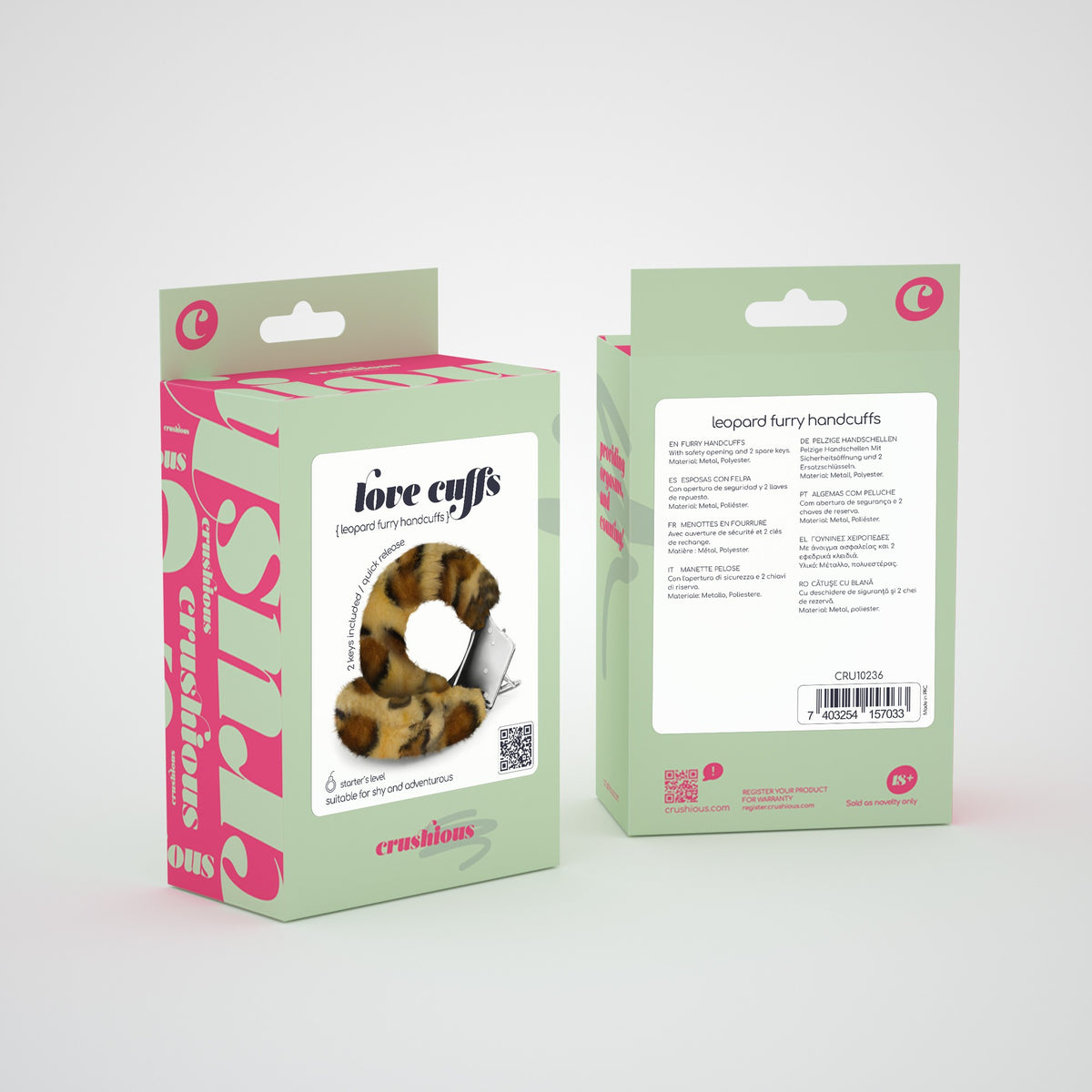 ALGEMAS DE PELUCHE LOVE CUFFS CRUSHIOUS LEOPARDO