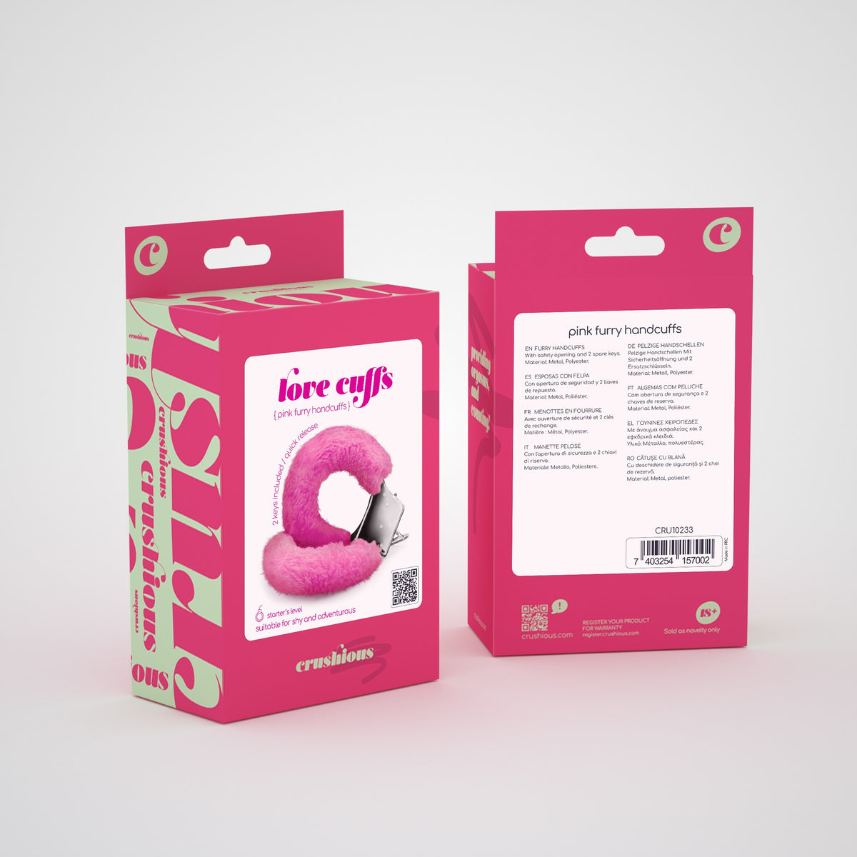 ALGEMAS DE PELUCHE LOVE CUFFS CRUSHIOUS ROSA