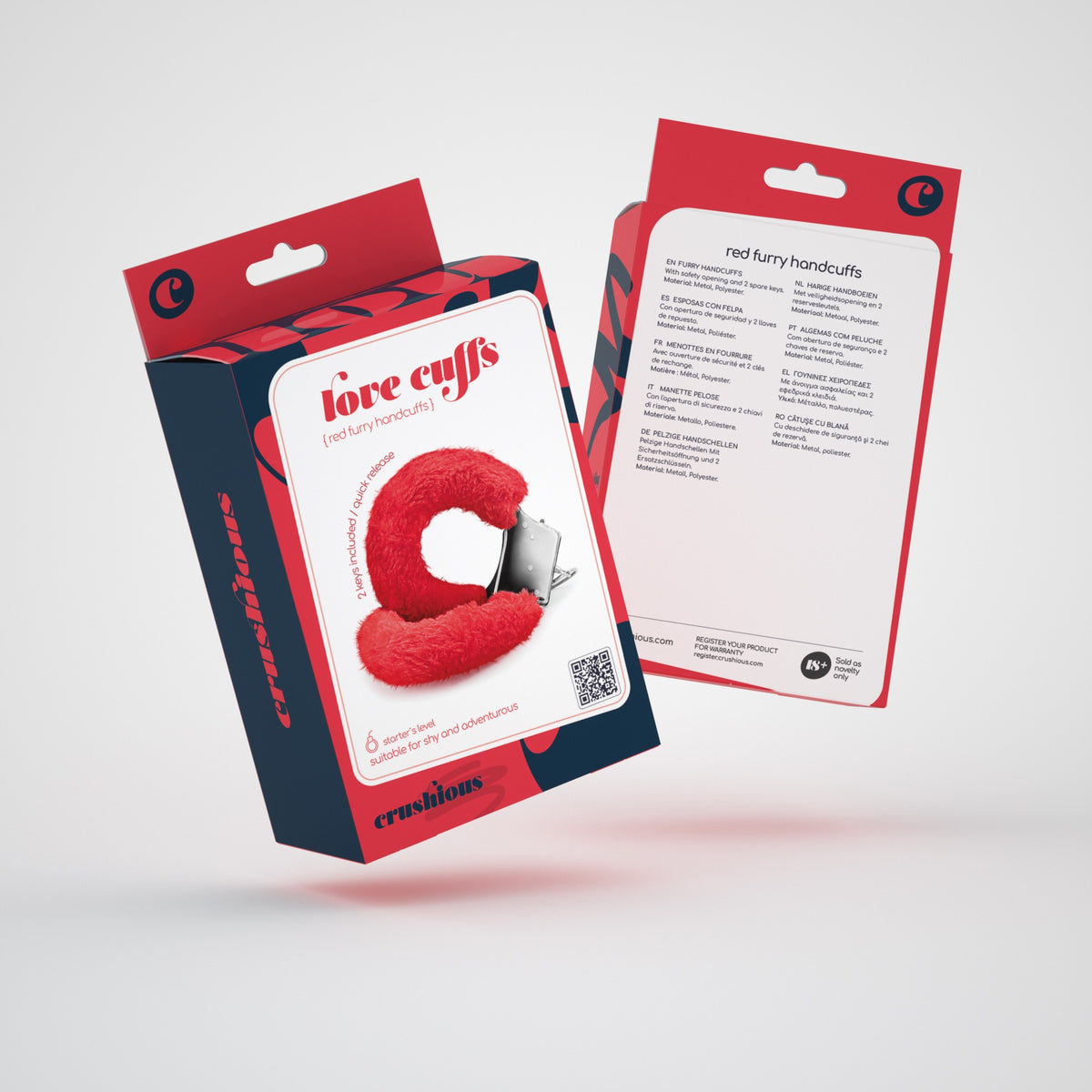 ALGEMAS DE PELUCHE LOVE CUFFS CRUSHIOUS VERMELHAS