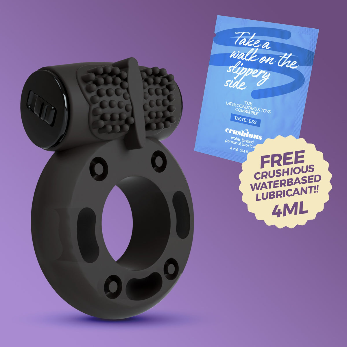 ANEL PARA O PÉNIS COM BALA VIBRATÓRIA BOOSTER CRUSHIOUS - Lust Sexshop