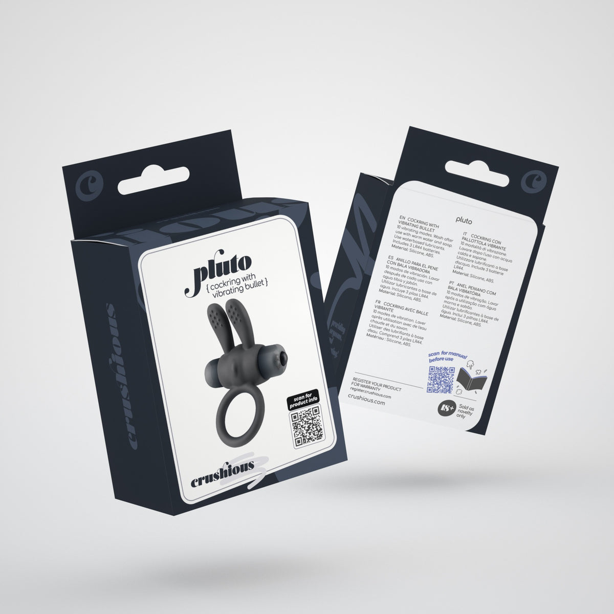 PLUTO ANEL PARA PÉNIS COM BALA VIBRATÓRIA CRUSHIOUS - Lust Sexshop