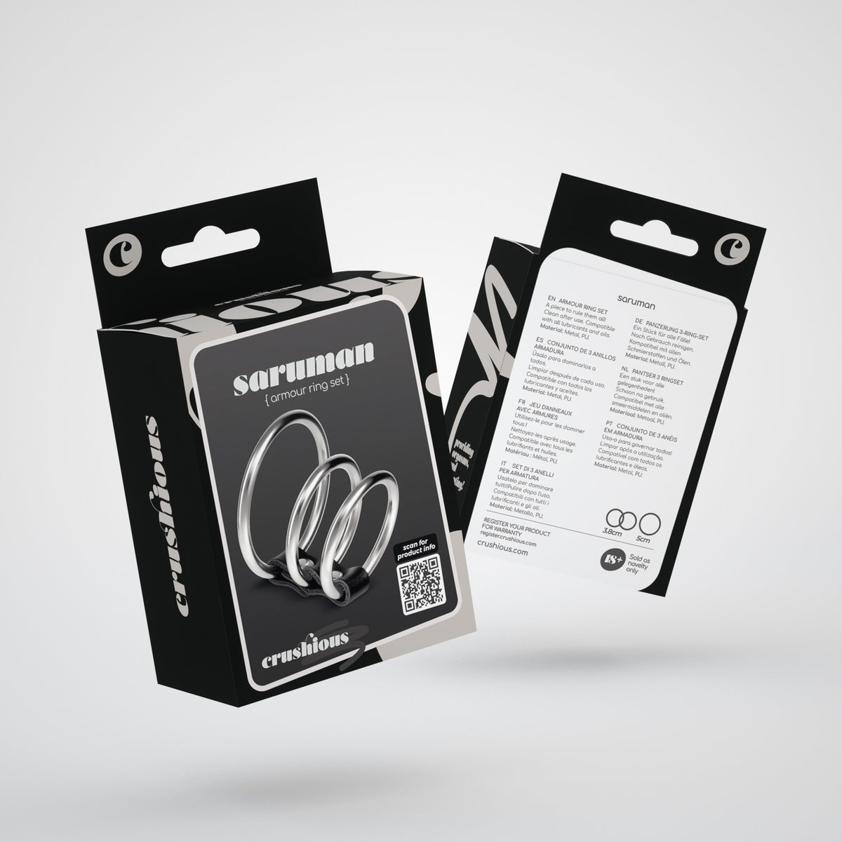 SARUMAN CONJUNTO DE 3 ANÉIS PENIANOS EM METAL CRUSHIOUS - Lust Sexshop
