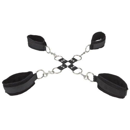 ALGEMAS PARA OS PULSOS E TORNOZELOS OUCH! VELCRO HAND AND LEG CUFFS PRETAS - Lust Sexshop