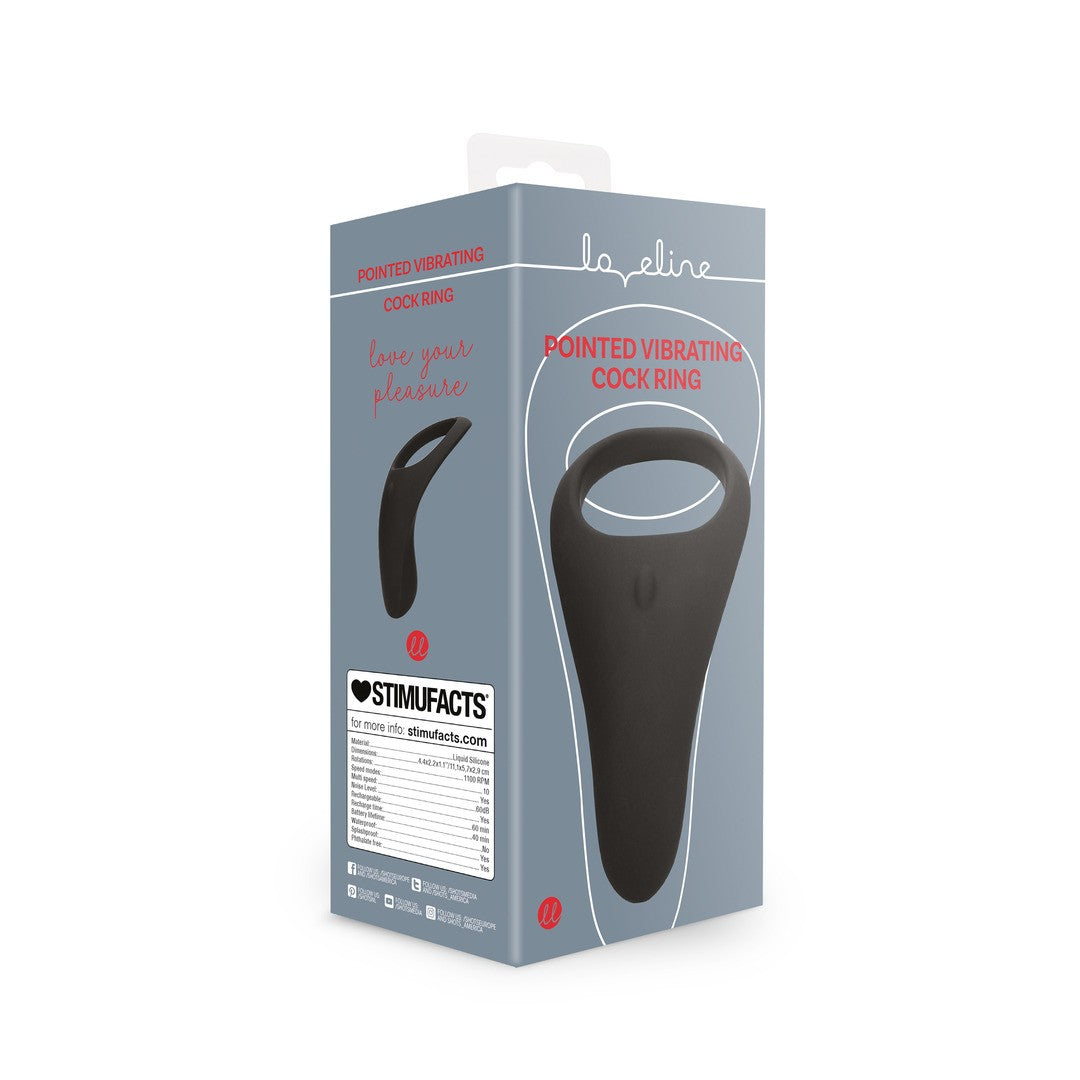 ANEL PARA O PÉNIS COM VIBRAÇÃO POINTED LICORICE BLACK LOVELINE - Lust Sexshop