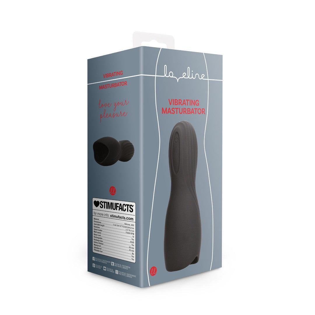 MANGA MASTURBADORA COM VIBRAÇÃO LICORICE BLACK LOVELINE