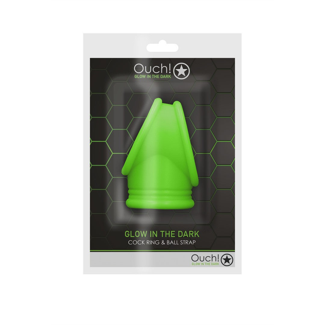 ANEL PARA O PÉNIS E TESTICULOS FLUORESCENTE GLOW IN THE DARK OUCH! - Lust Sexshop