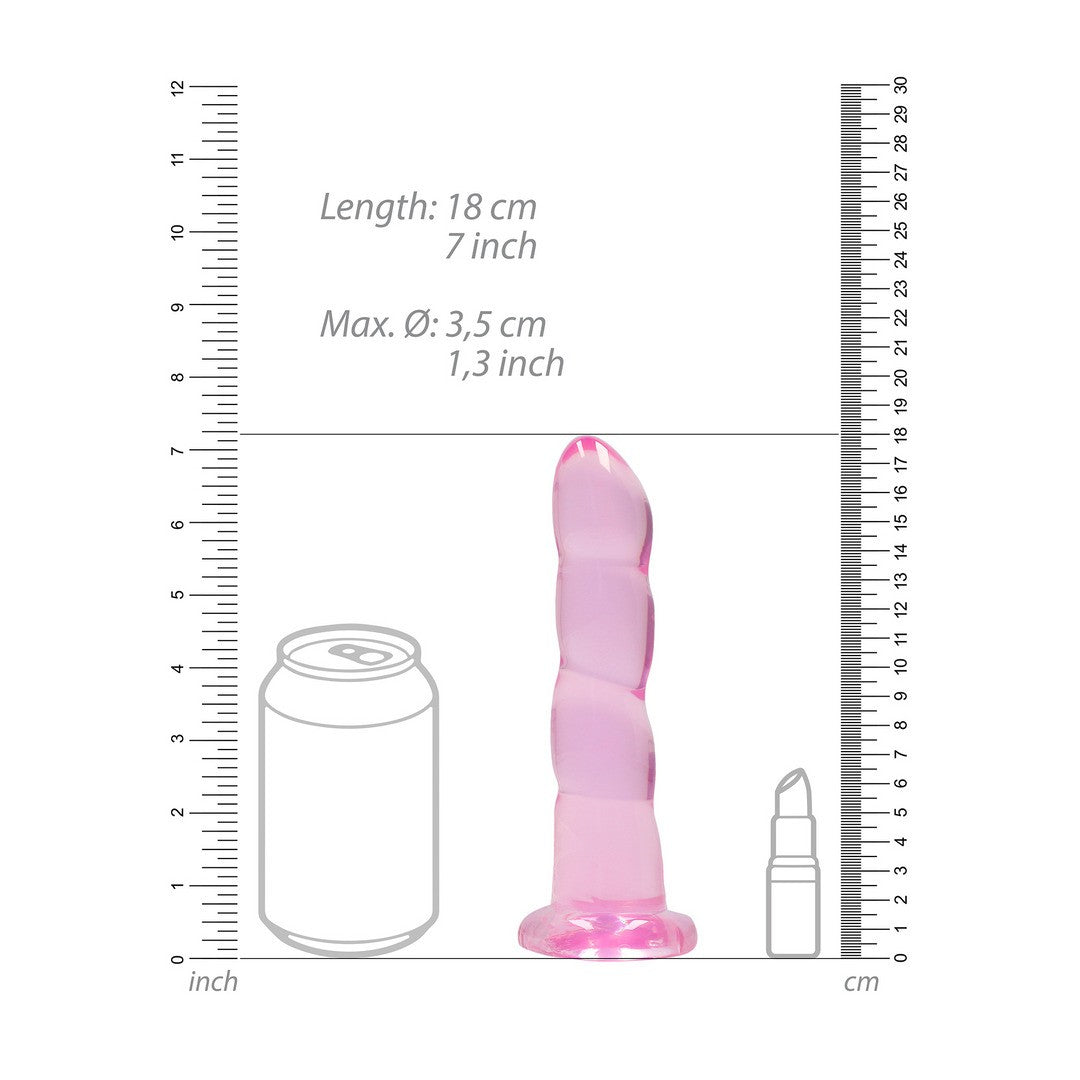 DILDO NON-REALISTIC CRYSTAL CLEAR 7 /17 CM ROSA REALROCK