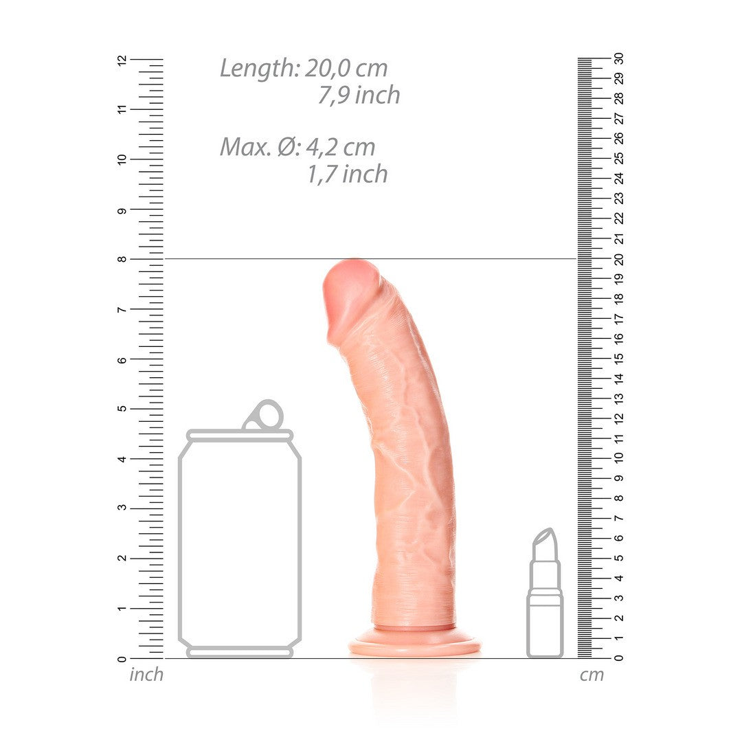 REALROCK CURVED REALISTIC DILDO WITH SUCTION CUP 7 /18 CM FLESH