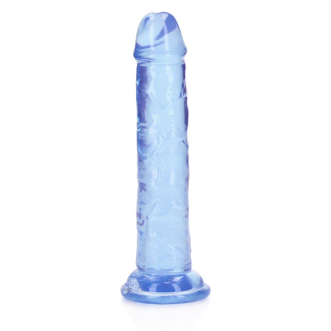 DILDO STRAIGHT REALISTIC CRYSTAL CLEAR 6 /14.5 CM AZUL REALROCK