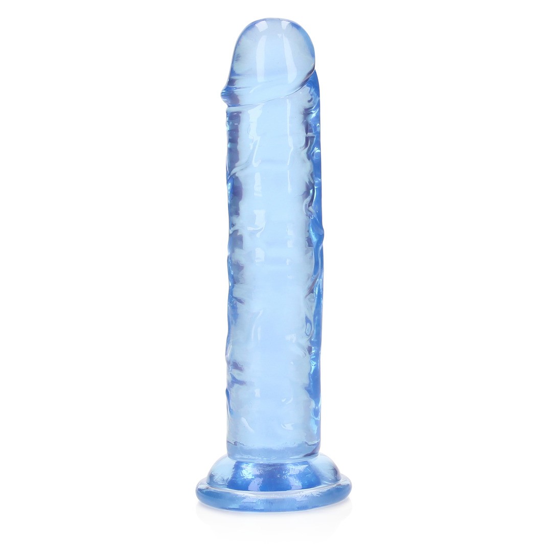 DILDO STRAIGHT REALISTIC CRYSTAL CLEAR 6 /14.5 CM AZUL REALROCK
