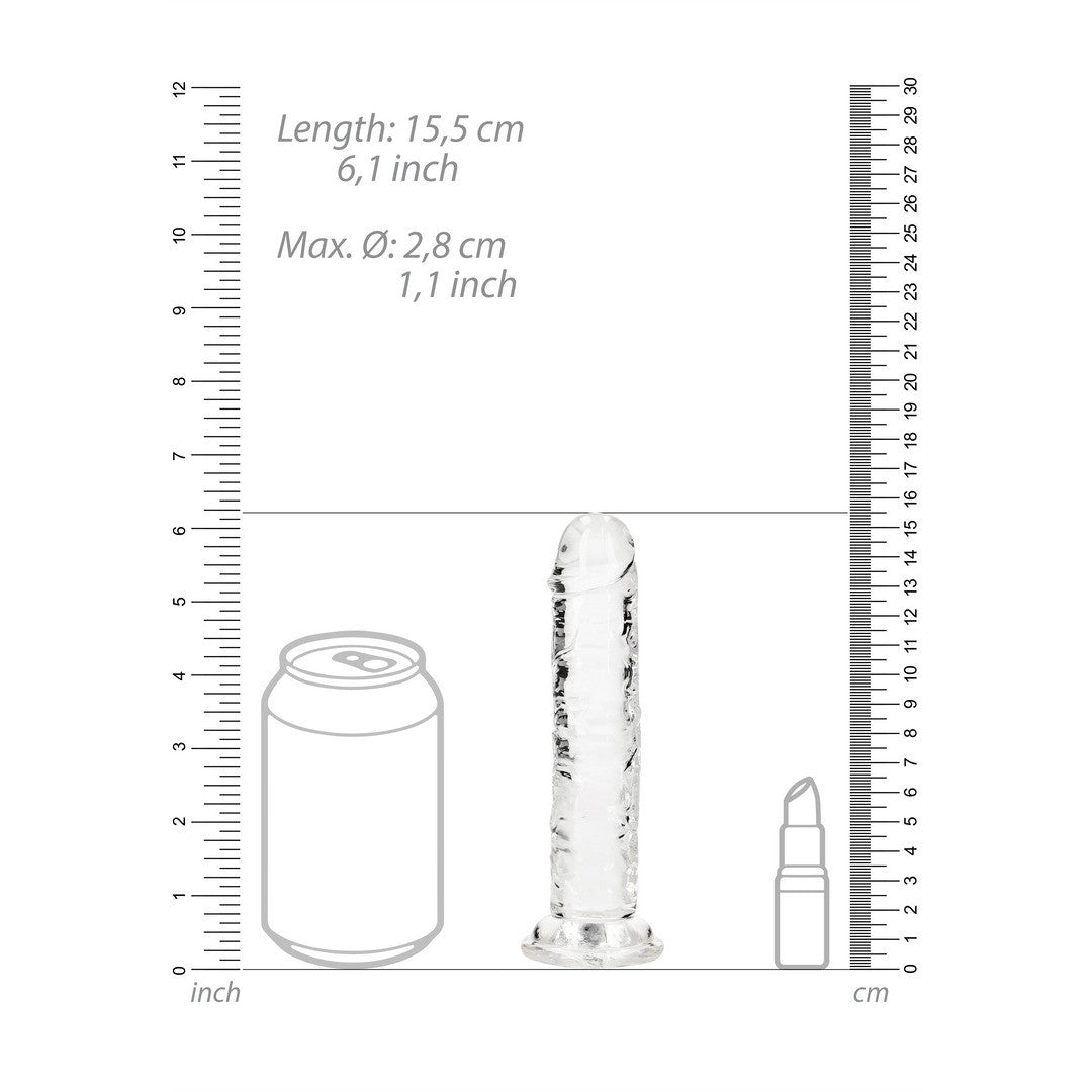 REALROCK STRAIGHT REALISTIC DILDO WITH SUCTION CUP 6 /14.5 CM TRANSPARENT