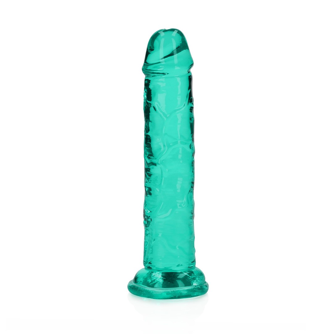 DILDO STRAIGHT REALISTIC CRYSTAL CLEAR 6 /14.5 CM VERDE REALROCK