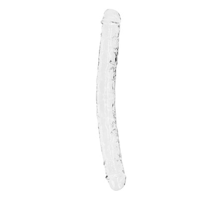 DILDO DUPLO CRYSTAL CLEAR 13 /34 CM TRANSPARENTE REALROCK - Lust Sexshop