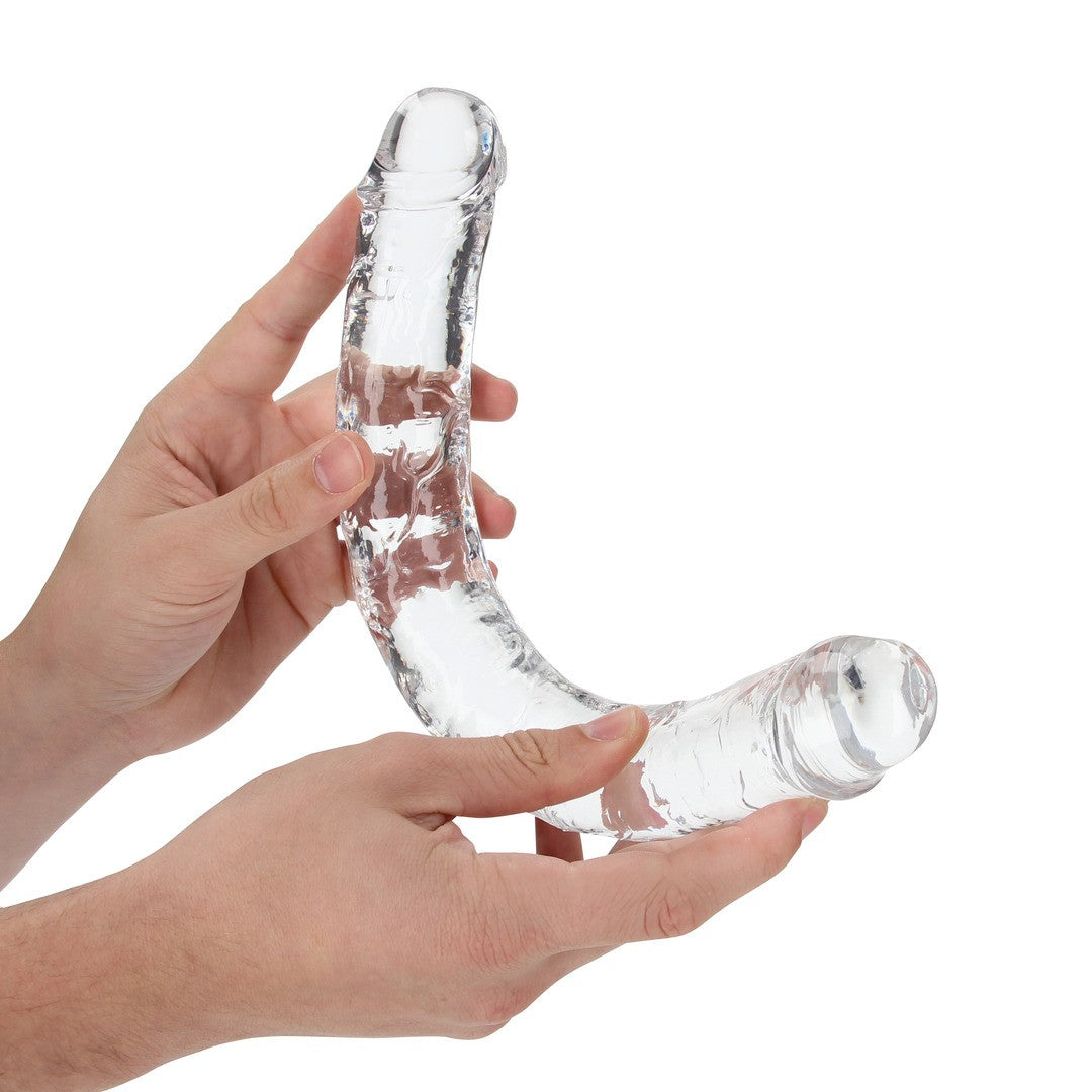 DILDO DUPLO CRYSTAL CLEAR 13 /34 CM TRANSPARENTE REALROCK - Lust Sexshop