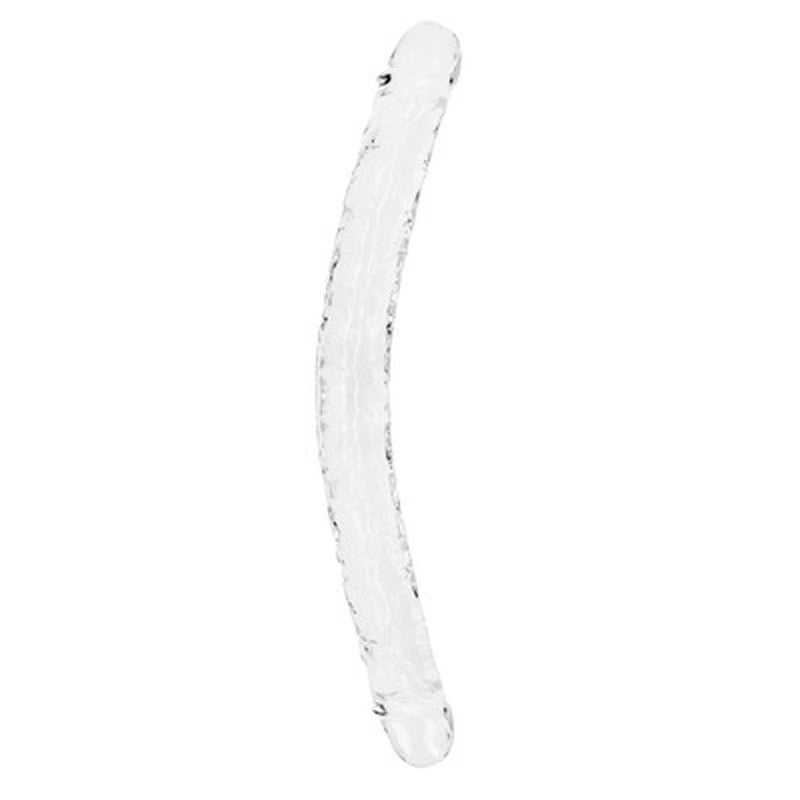 DILDO DUPLO CRYSTAL CLEAR 18 /45 CM TRANSPARENTE REALROCK - Lust Sexshop
