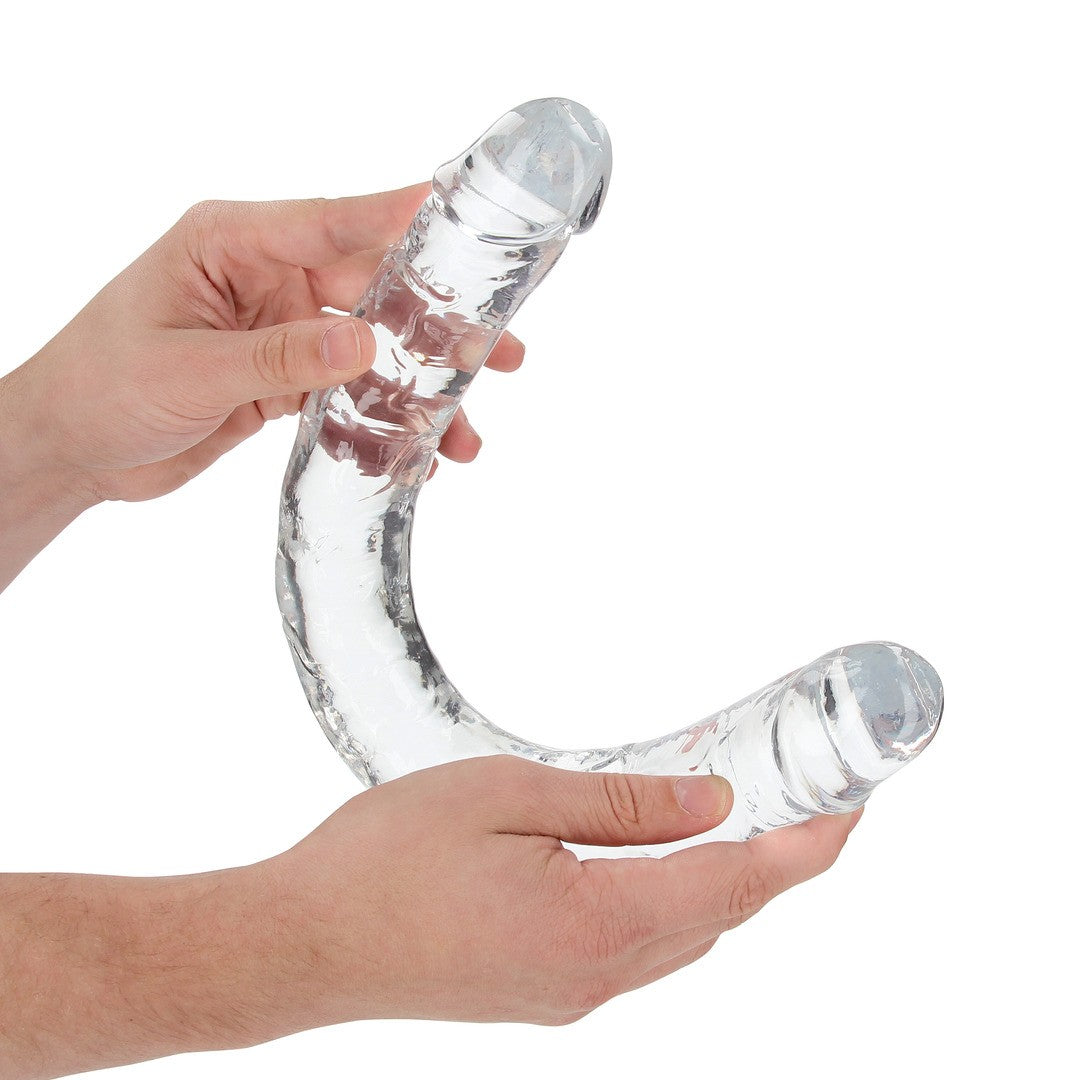 DILDO DUPLO CRYSTAL CLEAR 18 /45 CM TRANSPARENTE REALROCK - Lust Sexshop