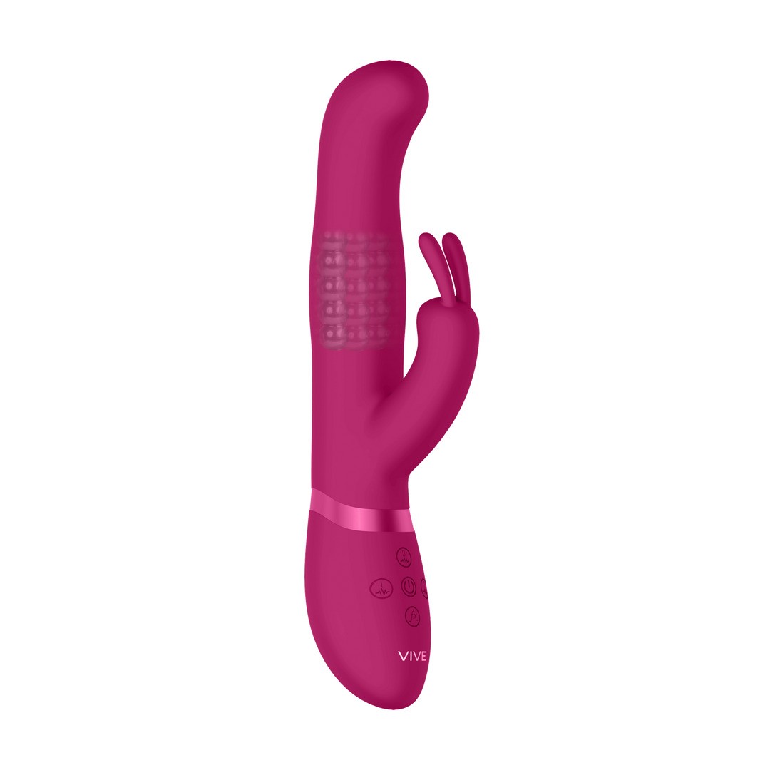 VIBRADOR IZARA ROTATING BEADS RABBIT ROSA VIVE