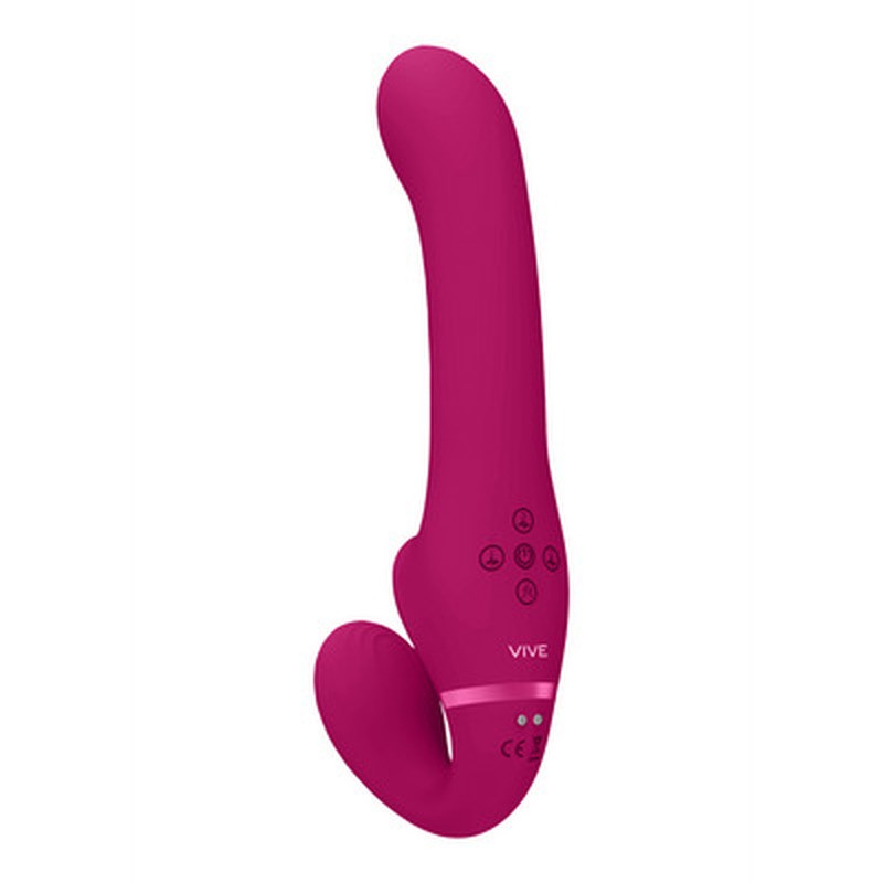 STRAP-ON SEM ARNÊS AI DUAL VIBRATING AIR WAVE TICKLER VIVE