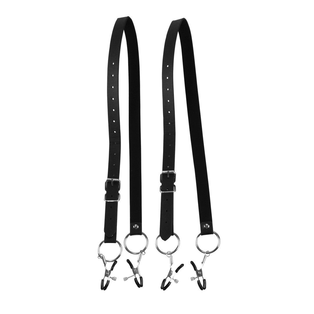 OUCH! XTREME LABIA SPREADER WITH CLAMPS BLACK