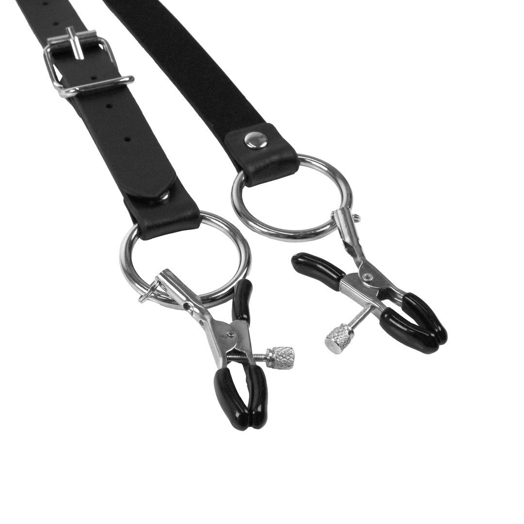 OUCH! XTREME LABIA SPREADER WITH CLAMPS BLACK