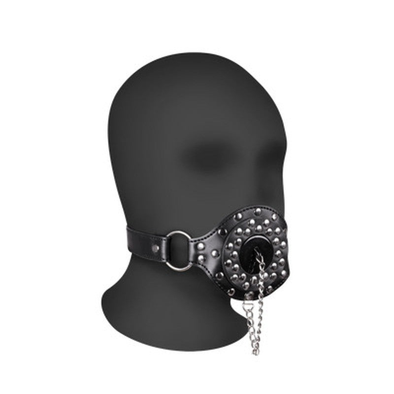 OUCH! XTREME OPEN MOUTH GAG WITH PLUG STOPPER BLACK