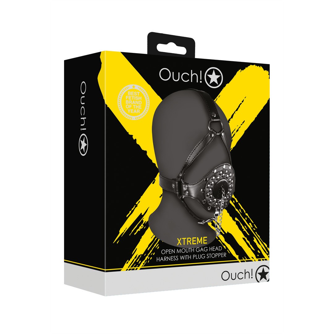 MÁSCARA COM MORDAÇA COM TAMPA EXTREME OUCH!