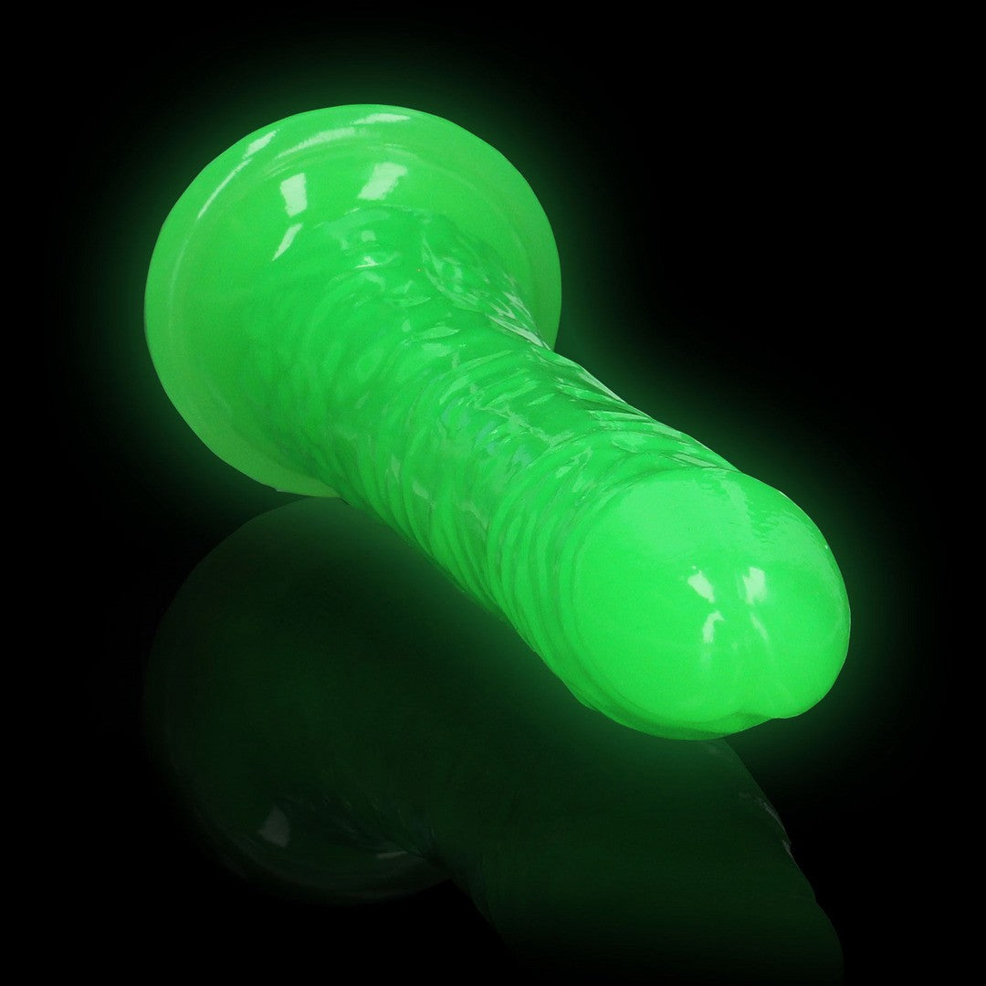 REALROCK SLIM REALISTIC DILDO WITH SUCTION CUP GLOW IN THE DARK 8'' /20 CM