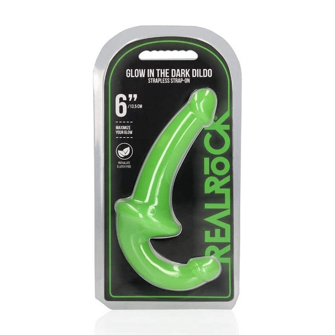 REALROCK STRAPLESS STRAP-ON GLOW IN THE DARK 6'' / 13,5 CM