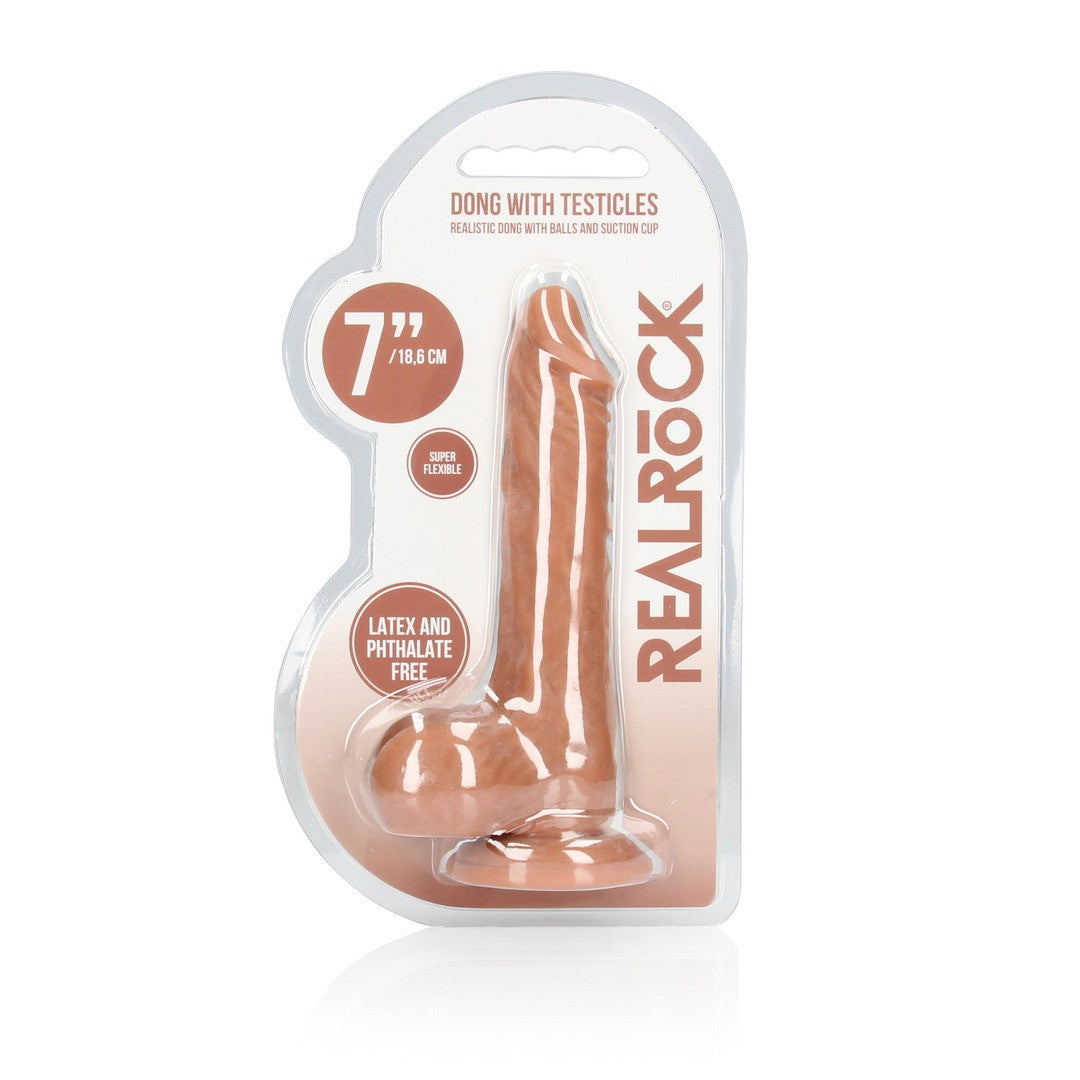 REALROCK DONG WITH TESTICLES TAN 7 /17 CM