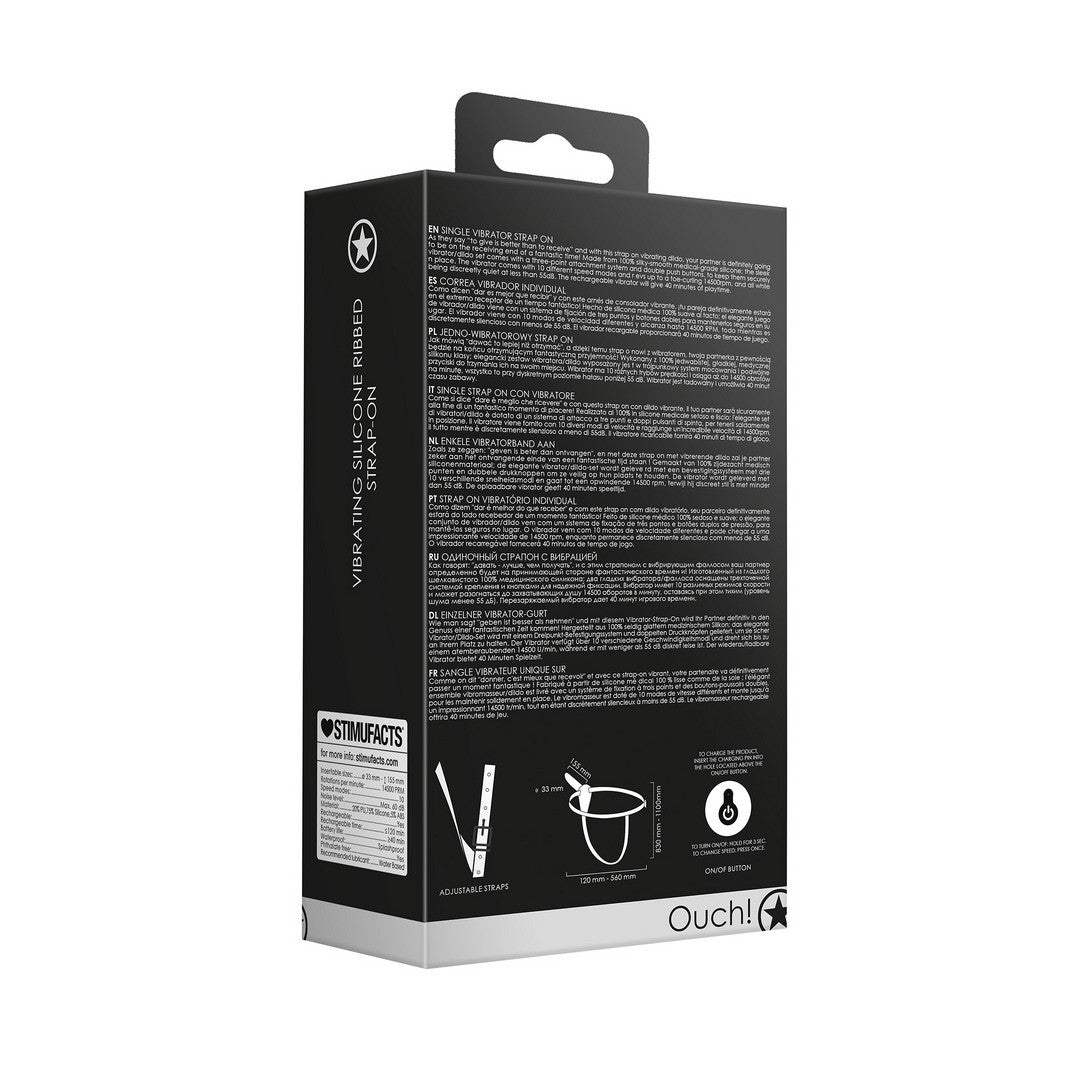ARNÊS AJUSTÁVEL COM VIBRADOR PRETO OUCH!