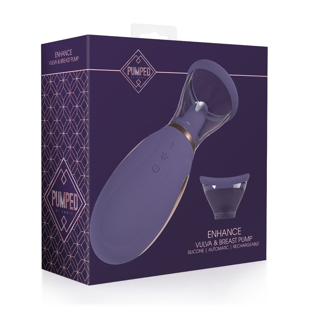 PUMPED ENHANCE RECHARGEABLE VULVA AND BREAST PUMP PURPLE