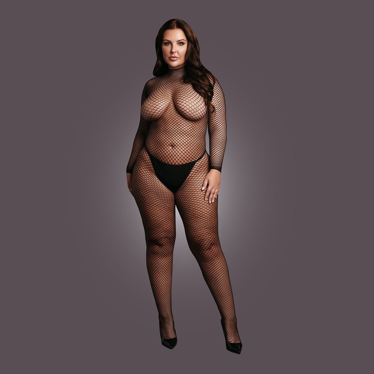 LE DÉSIR BODYSTOCKING FISHNET STRUCTURE - OPEN / TURTLE QUEEN SIZE BLACK