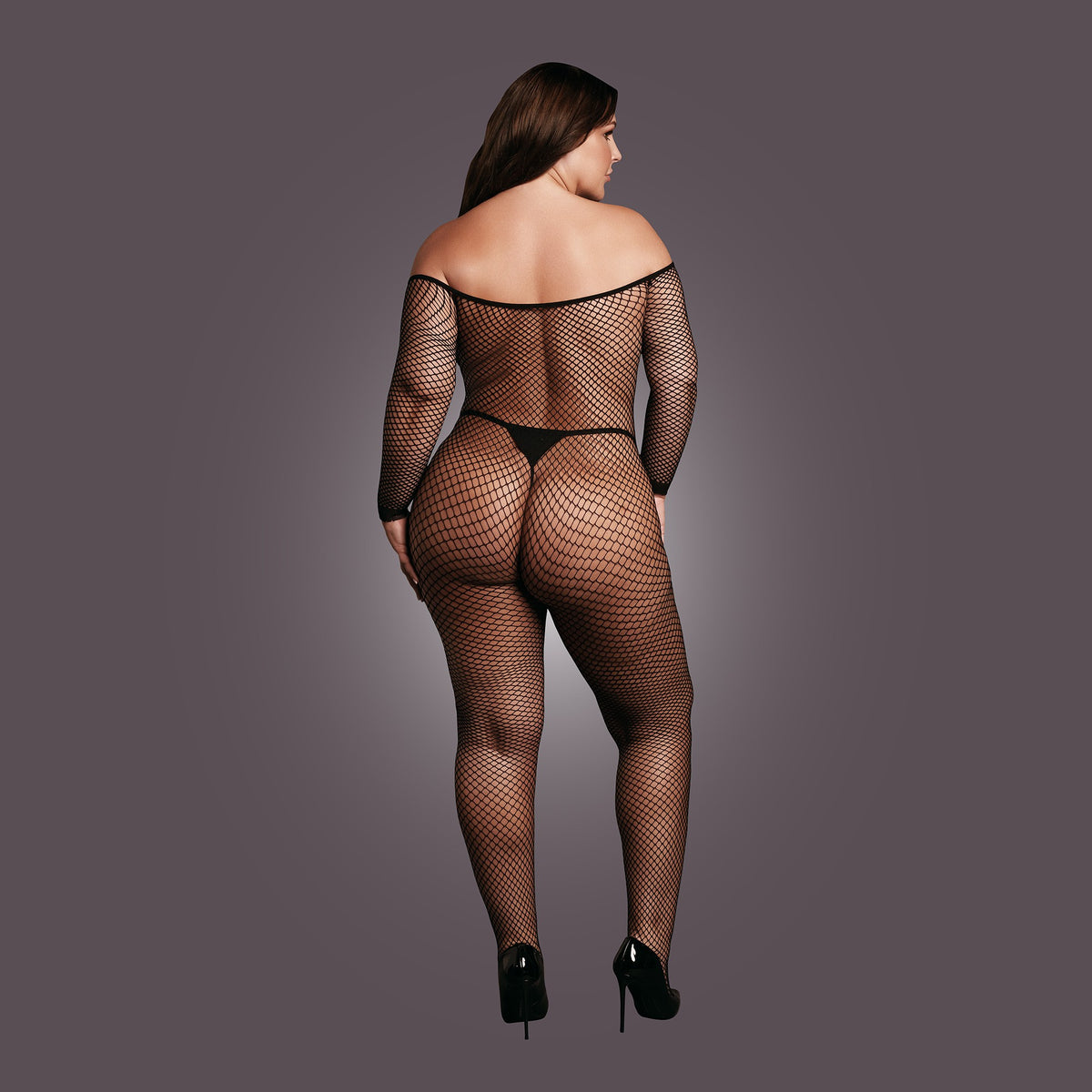 LE DÉSIR BODYSTOCKING OFFSHOULDER NECK QUEEN SIZE BLACK