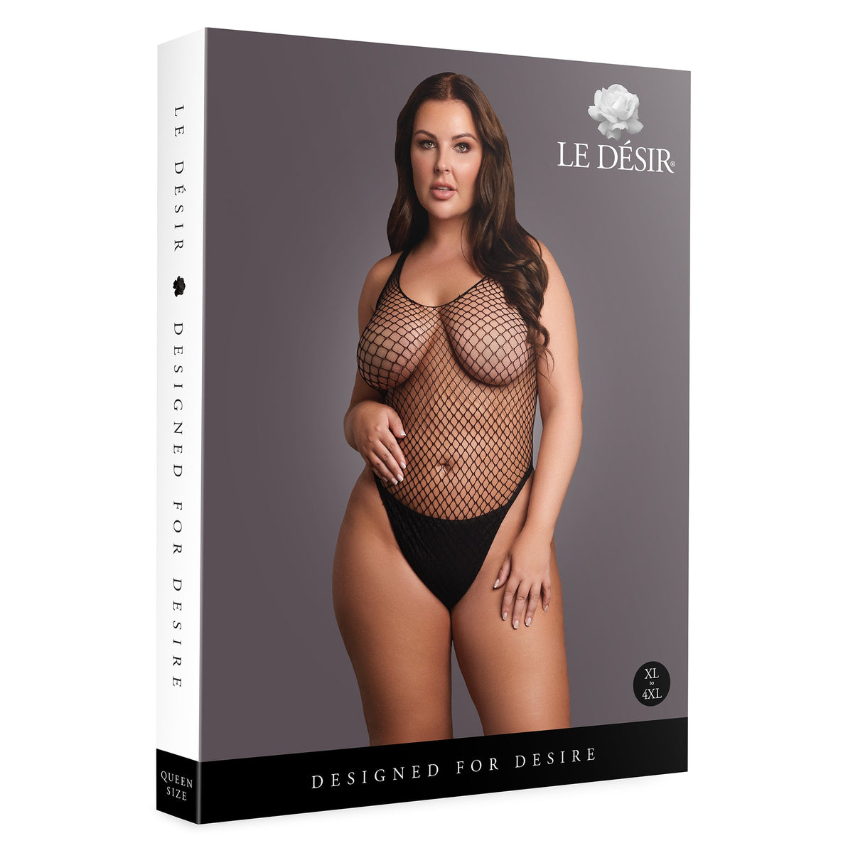 LE DÉSIR BODY WITH FISHNET STRUCTURE BLACK QUEEN SIZE