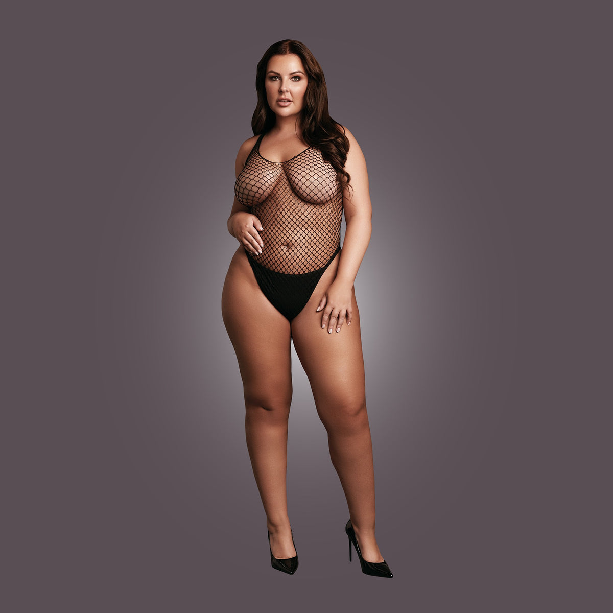 LE DÉSIR BODY WITH FISHNET STRUCTURE BLACK QUEEN SIZE